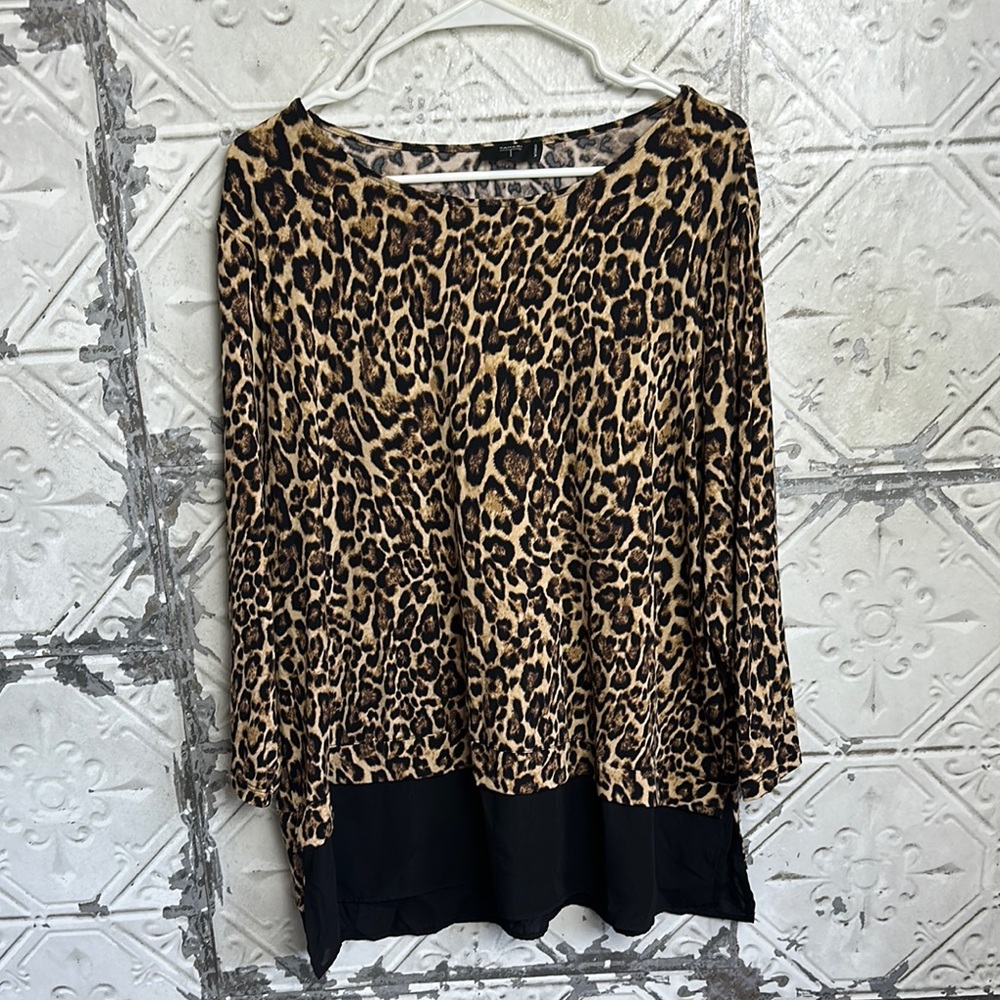 Tahari Leopard Print Blouse
